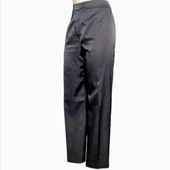 Apostrophe Stretch Satin High-Rise Flat Front Dress Pants Sz 12 Black 105G - Picture 6 of 9